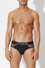 With You Tonight Fishnet Mesh Briefs - Black - JJ Malibu 