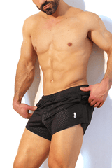 Jersey Mesh Festival Short Shorts - Black - JJ Malibu 