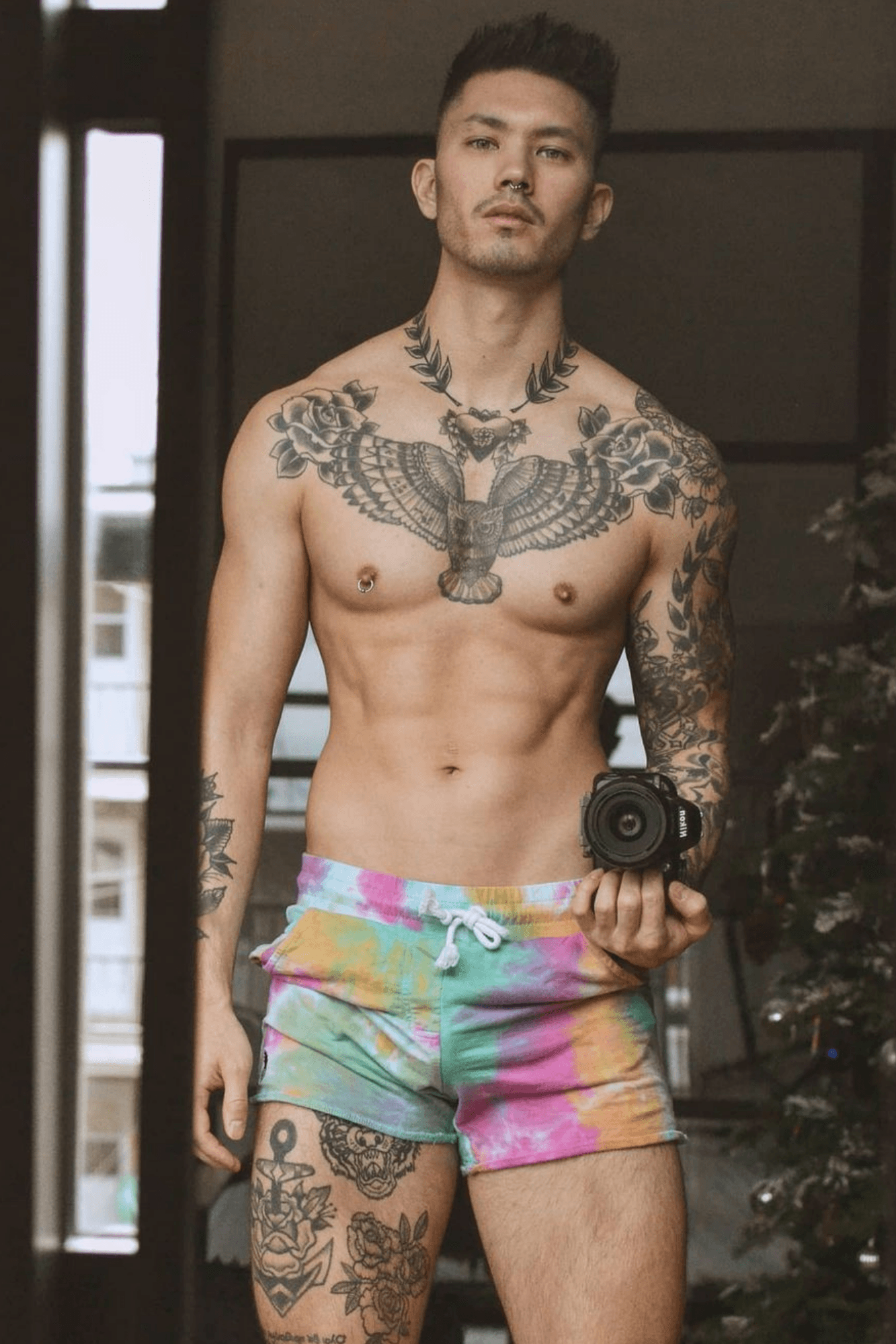 Nomad Cotton Short Shorts - Multicolor Tie Dye - JJ Malibu 